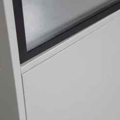 Wohnen Esszimmer-Vitrinen*Moderne Vitrine in Hellgrau mit Schwarz - Giorno