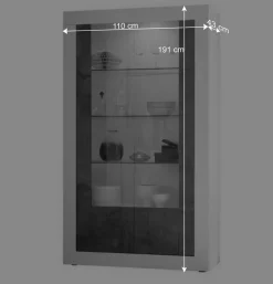 Wohnen Moderne Vitrine in Weiß Hochglanz - Voskala