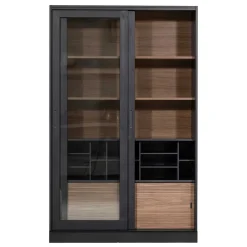 Wohnen Vitrinen|Wohnzimmer-Vitrinen*Moderne Vitrine mit Glas Schiebetüren - Susanne