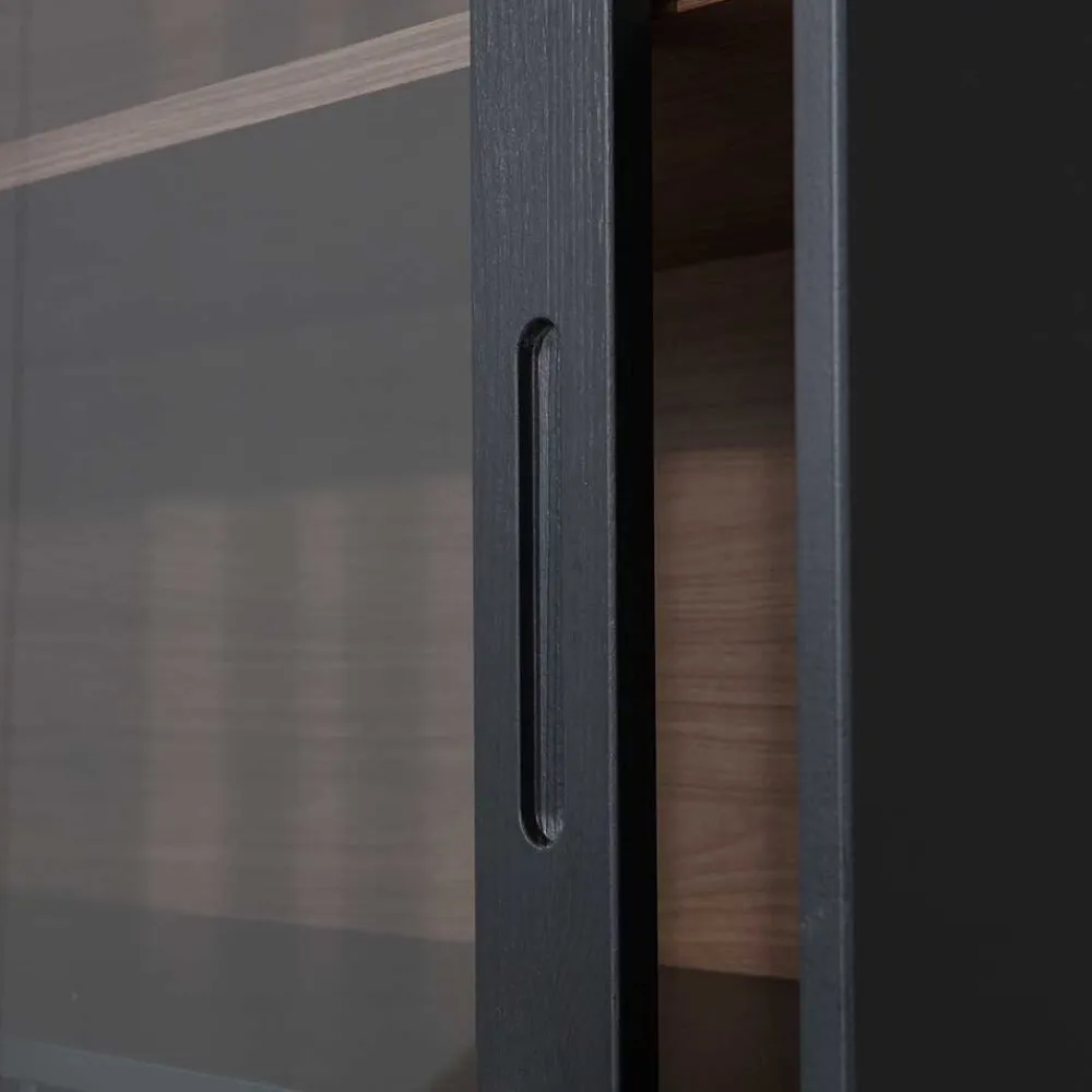 Wohnen Vitrinen|Wohnzimmer-Vitrinen*Moderne Vitrine mit Glas Schiebetüren - Susanne