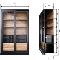 Wohnen Vitrinen|Wohnzimmer-Vitrinen*Moderne Vitrine mit Glas Schiebetüren - Susanne