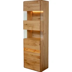 Wohnen Moderne Wildeiche Vitrine 63x207x43 cm - Acmida