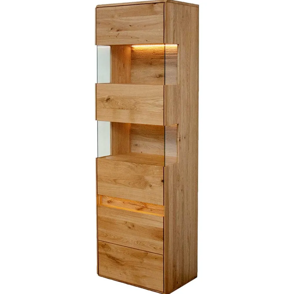 Wohnen Moderne Wildeiche Vitrine 63x207x43 cm - Acmida