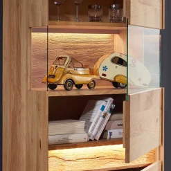 Wohnen Moderne Wildeiche Vitrine 63x207x43 cm - Acmida