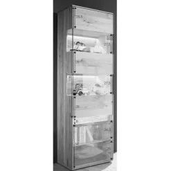 Wohnen Moderne Wildeiche Vitrine 63x207x43 cm - Acmida