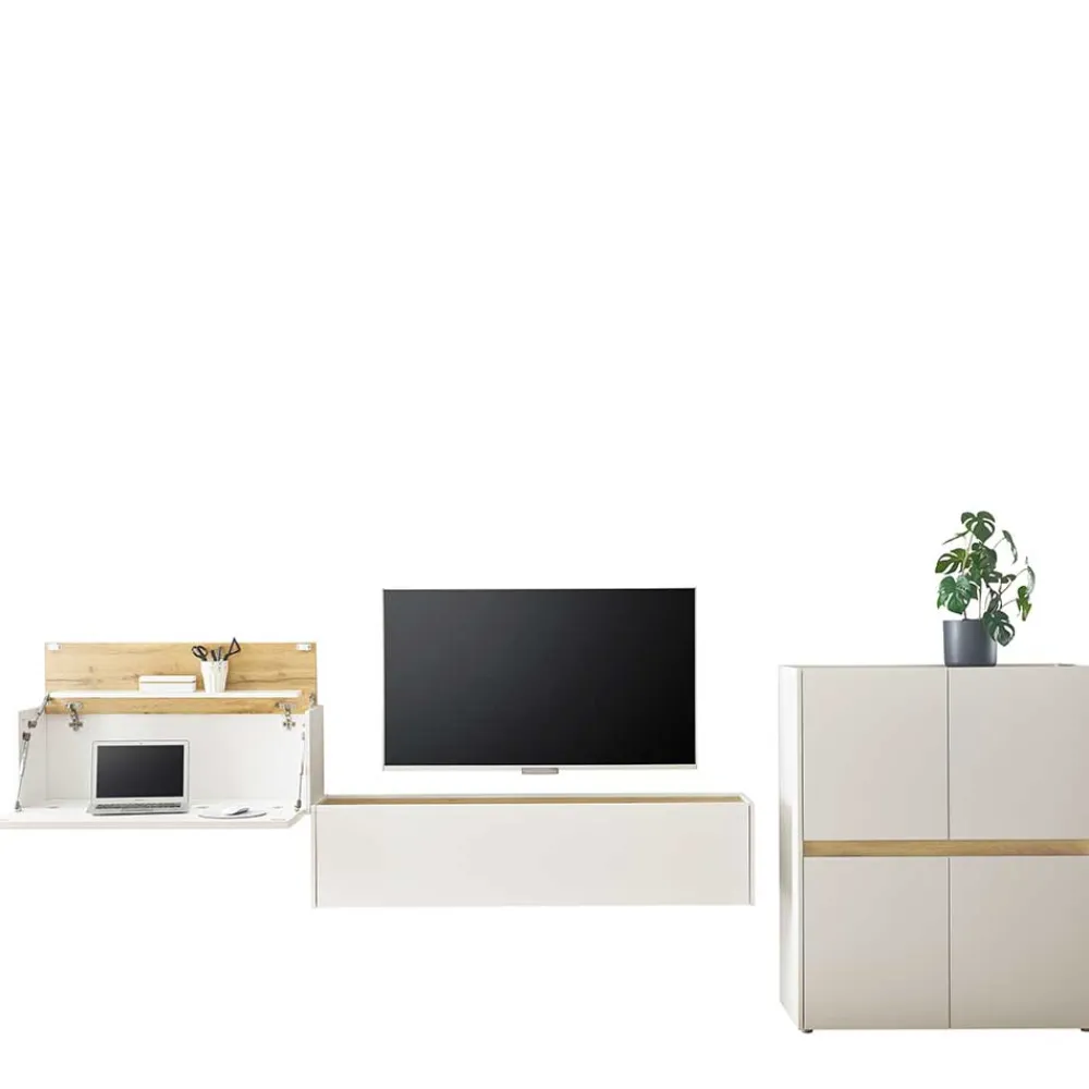 Wohnen Weiße Möbel|Wohnzimmerschränke*Moderne Wohnzimmereinrichtung Schrank Set - Nonessia (dreiteilig)