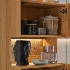 Wohnen Moderne Wohnzimmervitrine aus Wildeiche Massivholz - Millena