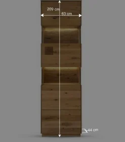 Wohnen Moderne Wohnzimmervitrine aus Wildeiche Massivholz - Millena