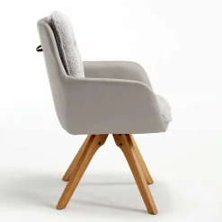 Wohnen Wohnzimmerstühle*Moderner Armlehnenstuhl in Grau - Lyra (2er Set)