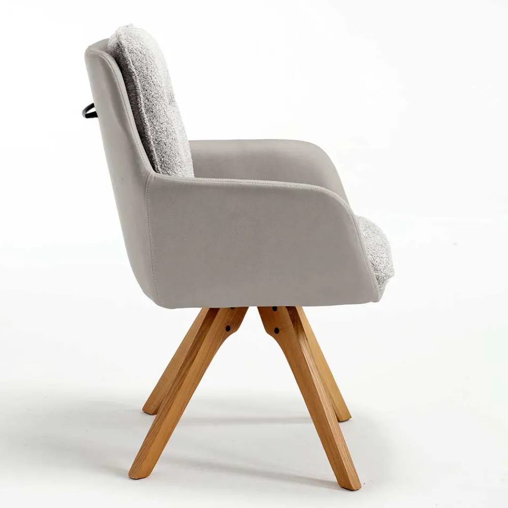 Wohnen Wohnzimmerstühle*Moderner Armlehnenstuhl in Grau - Lyra (2er Set)