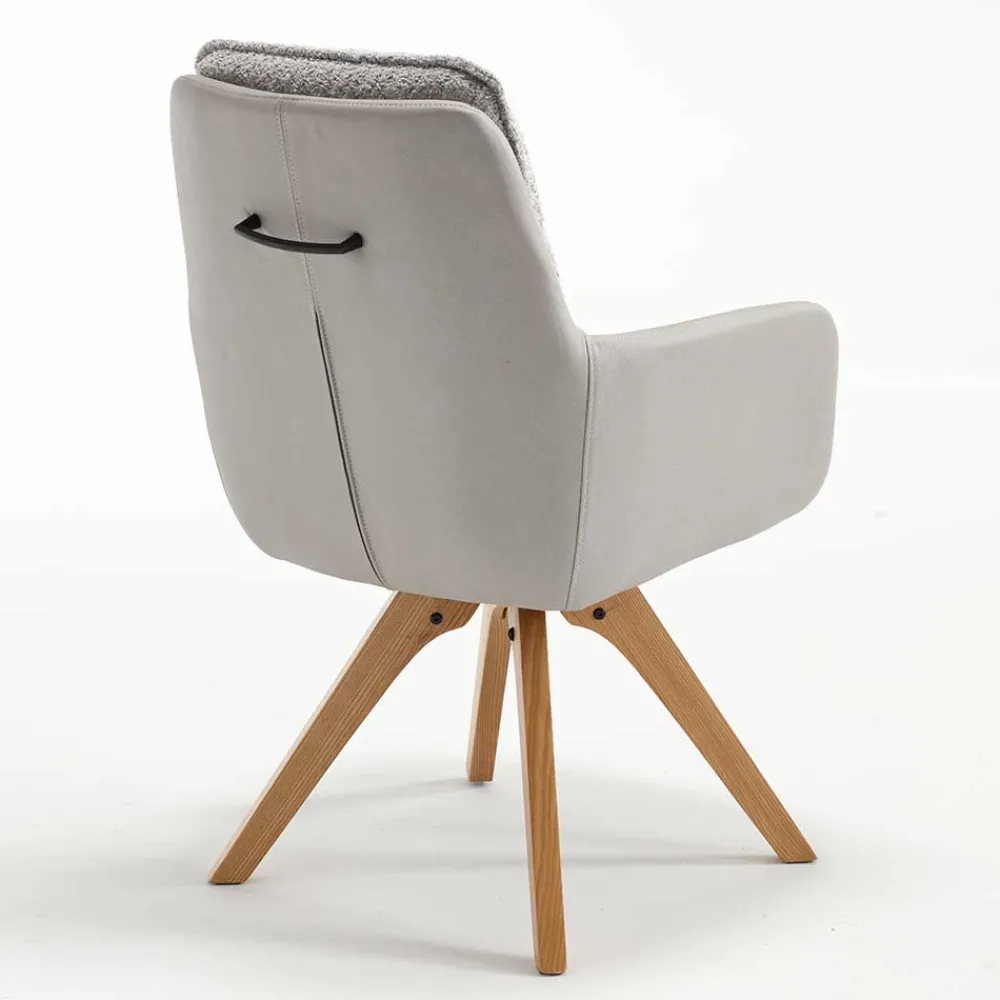 Wohnen Wohnzimmerstühle*Moderner Armlehnenstuhl in Grau - Lyra (2er Set)