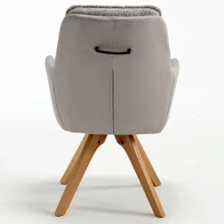 Wohnen Wohnzimmerstühle*Moderner Armlehnenstuhl in Grau - Lyra (2er Set)