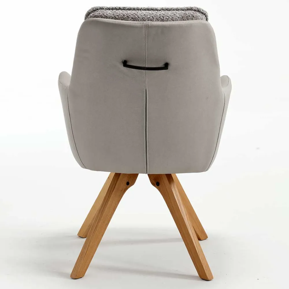 Wohnen Wohnzimmerstühle*Moderner Armlehnenstuhl in Grau - Lyra (2er Set)