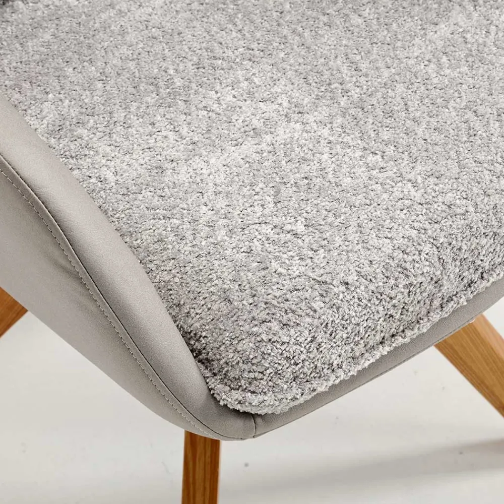 Wohnen Wohnzimmerstühle*Moderner Armlehnenstuhl in Grau - Lyra (2er Set)