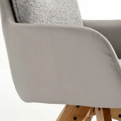 Wohnen Wohnzimmerstühle*Moderner Armlehnenstuhl in Grau - Lyra (2er Set)