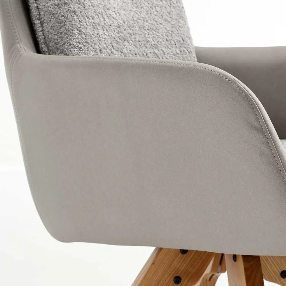 Wohnen Wohnzimmerstühle*Moderner Armlehnenstuhl in Grau - Lyra (2er Set)