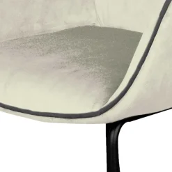 Wohnen Wohnzimmerstühle*Moderner Armlehnenstuhl in Creme Samtstoff - Trocios