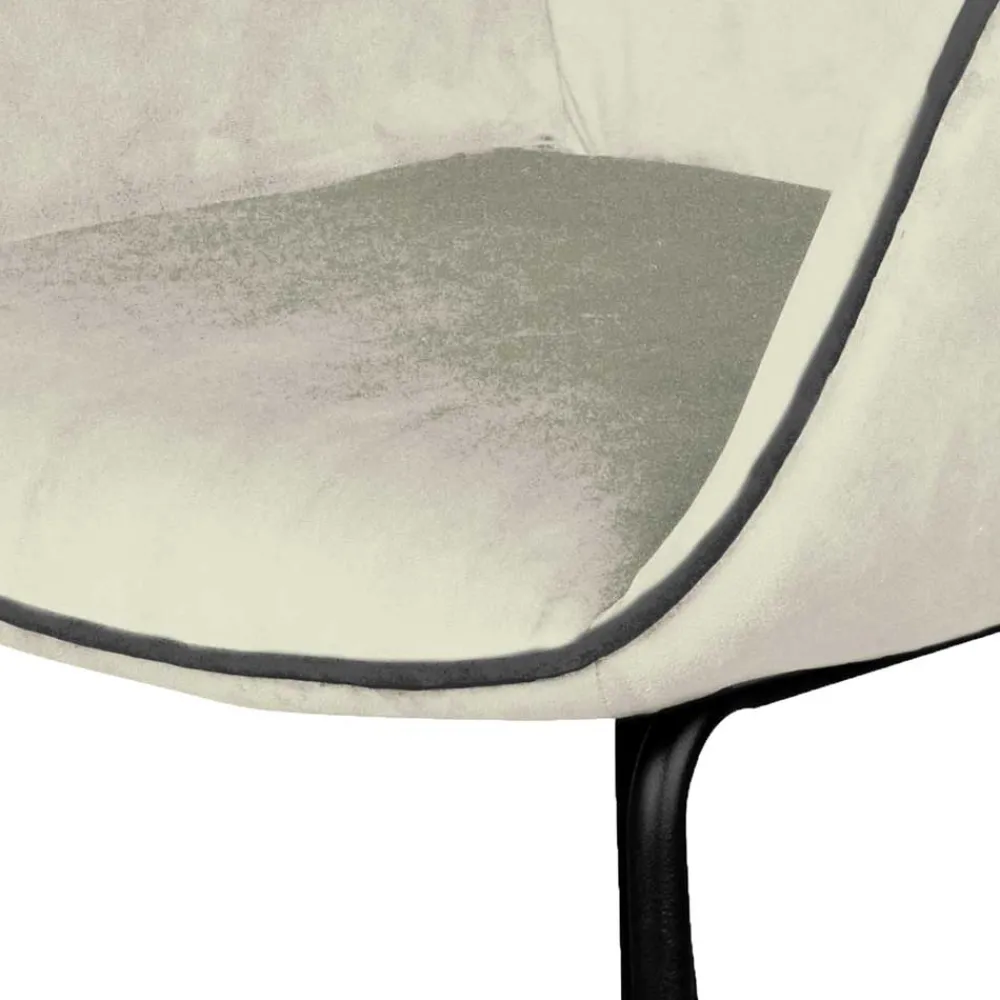 Wohnen Wohnzimmerstühle*Moderner Armlehnenstuhl in Creme Samtstoff - Trocios