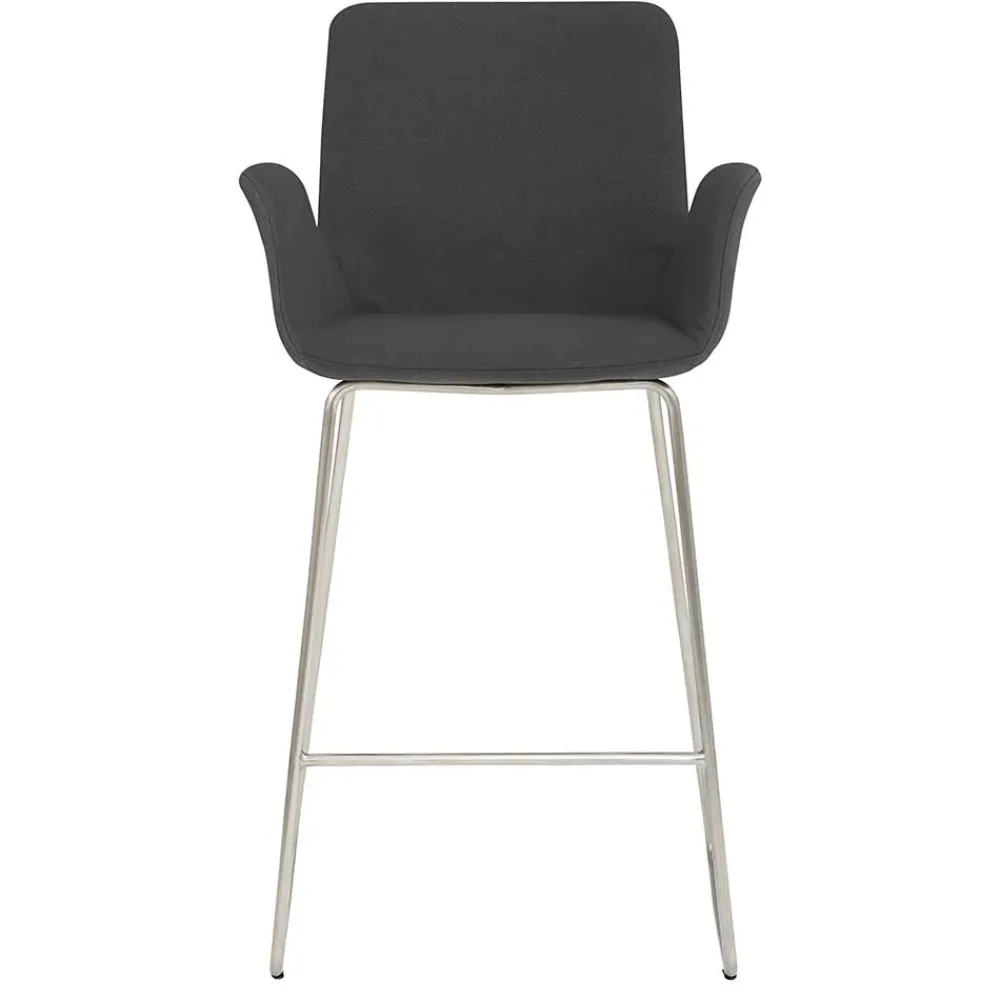 Wohnen Moderner Barstuhl mit Armlehnen in Dunkelgrau - Vaiana