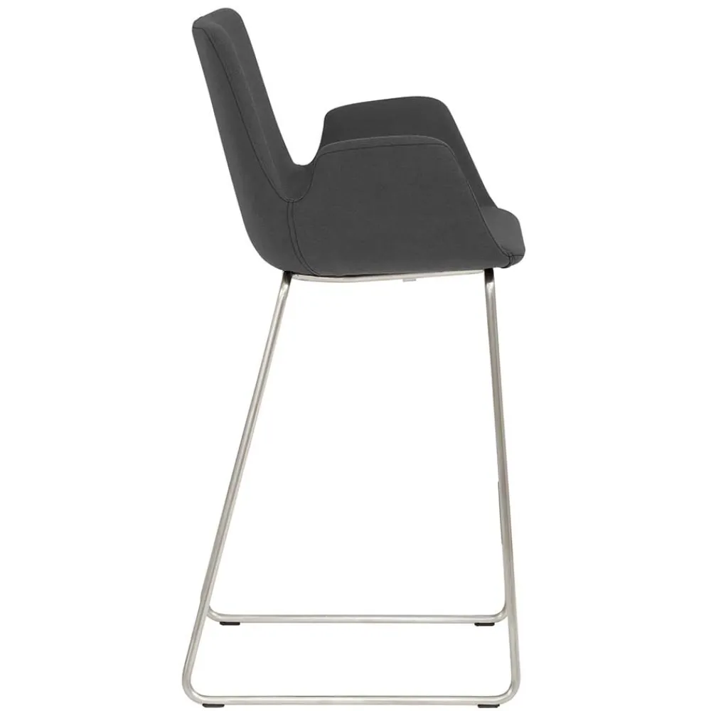 Wohnen Moderner Barstuhl mit Armlehnen in Dunkelgrau - Vaiana