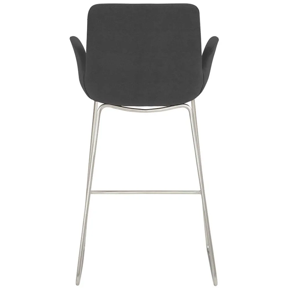 Wohnen Moderner Barstuhl mit Armlehnen in Dunkelgrau - Vaiana