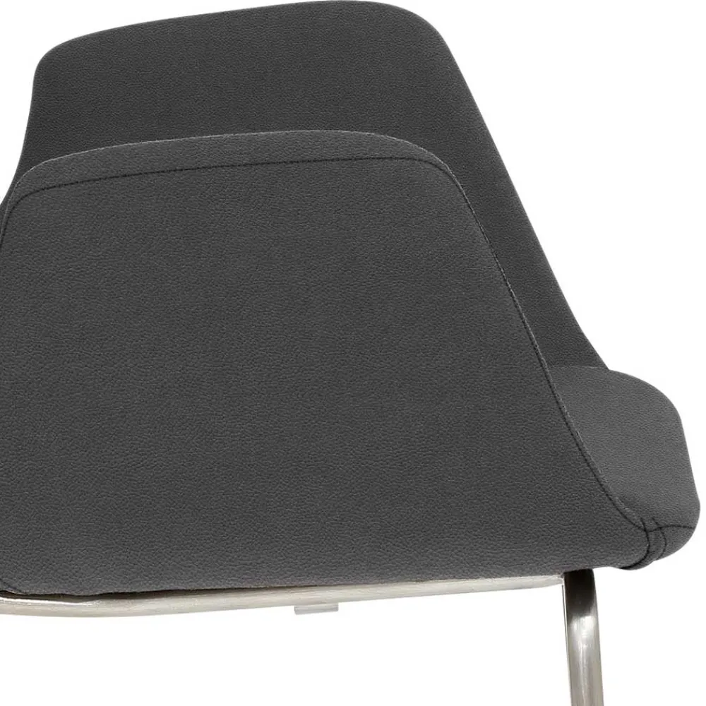 Wohnen Moderner Barstuhl mit Armlehnen in Dunkelgrau - Vaiana