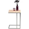 Wohnen Moderner Beistelltisch in Sonoma Eiche Helma mit Metall Edelstahloptik