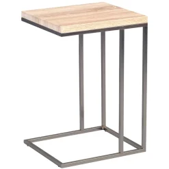 Wohnen Moderner Beistelltisch in Sonoma Eiche Helma mit Metall Edelstahloptik