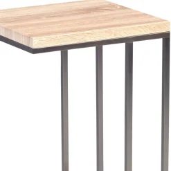 Wohnen Moderner Beistelltisch in Sonoma Eiche Helma mit Metall Edelstahloptik