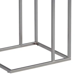 Wohnen Moderner Beistelltisch in Sonoma Eiche Helma mit Metall Edelstahloptik