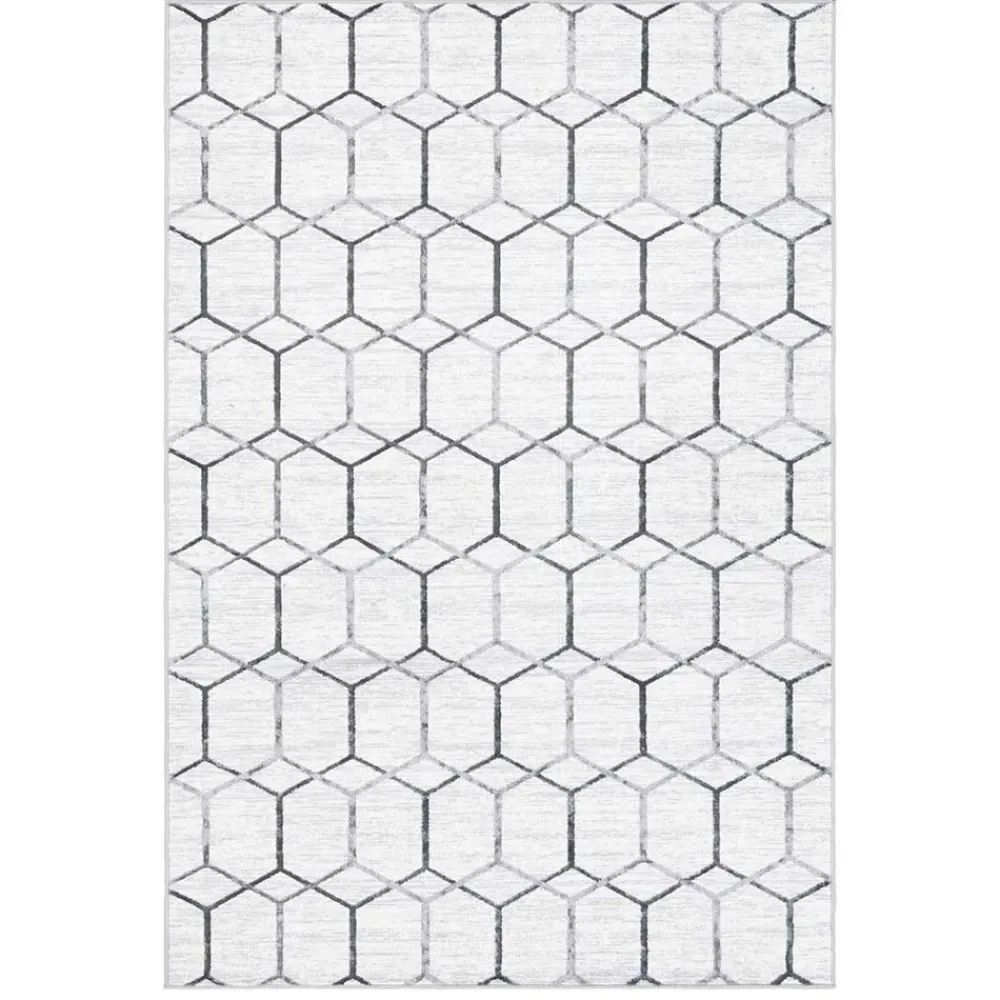 Wohnen Moderner Designteppich in Creme und Grau - Mesmaria