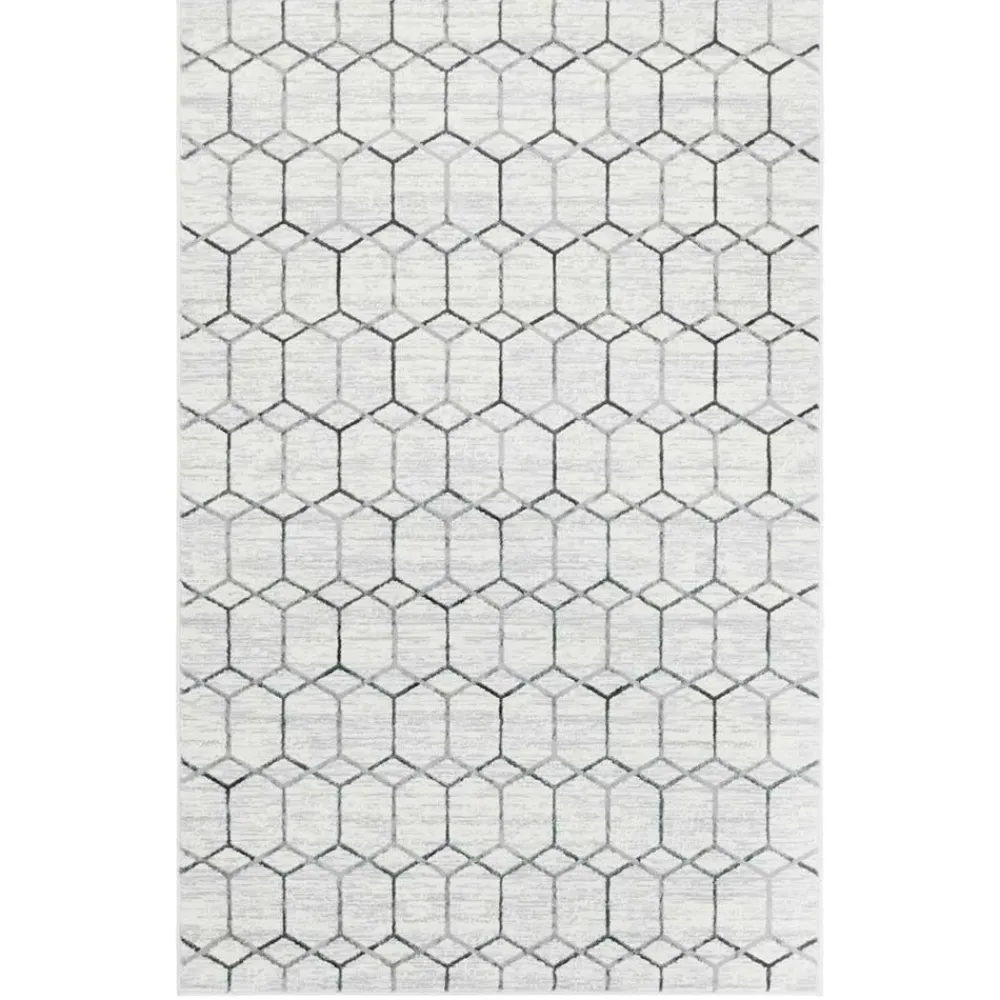 Wohnen Moderner Designteppich in Creme und Grau - Mesmaria