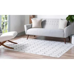 Wohnen Moderner Designteppich in Creme und Grau - Mesmaria