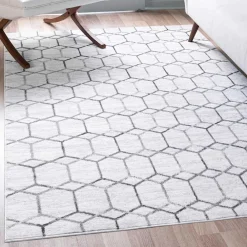 Wohnen Moderner Designteppich in Creme und Grau - Mesmaria