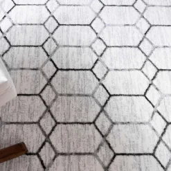 Wohnen Moderner Designteppich in Creme und Grau - Mesmaria