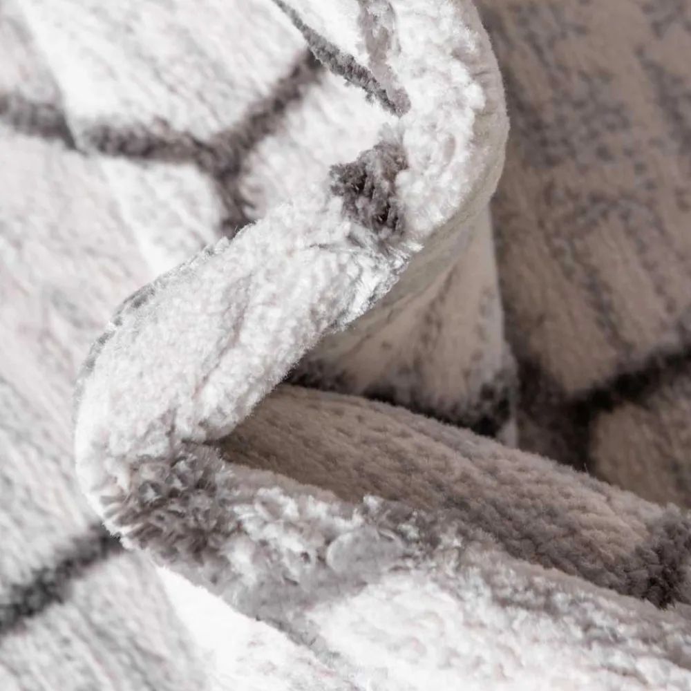 Wohnen Moderner Designteppich in Creme und Grau - Mesmaria