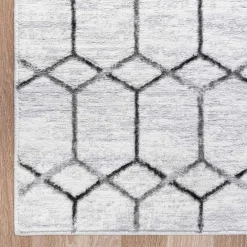 Wohnen Moderner Designteppich in Creme und Grau - Mesmaria