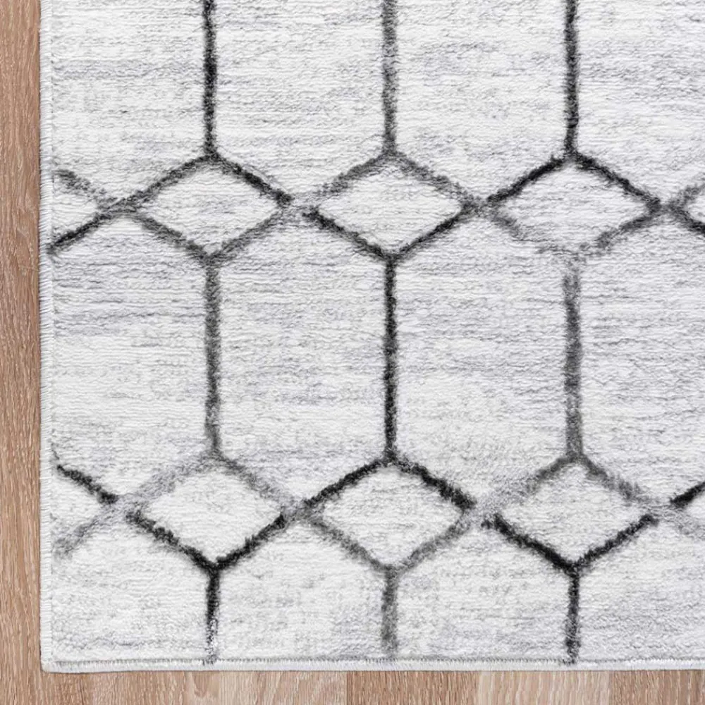 Wohnen Moderner Designteppich in Creme und Grau - Mesmaria