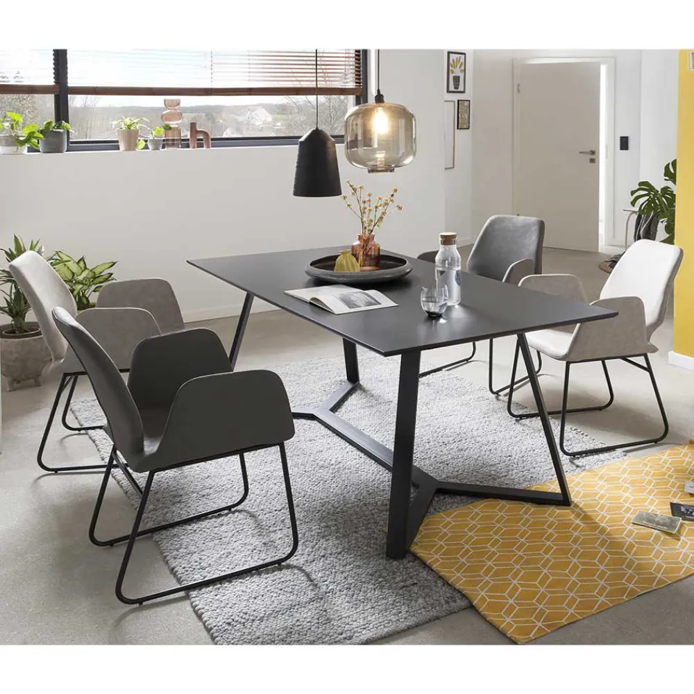 Wohnen Sitzgruppe|Küchen-Essgruppen*Moderner Esstisch & Armlehnenstühle - Ron (fünfteilig)