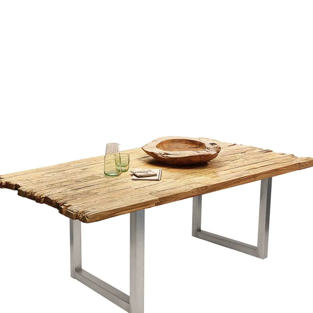Wohnen Designermöbel*Moderner Esstisch aus recyceltem Teakholz - Adison