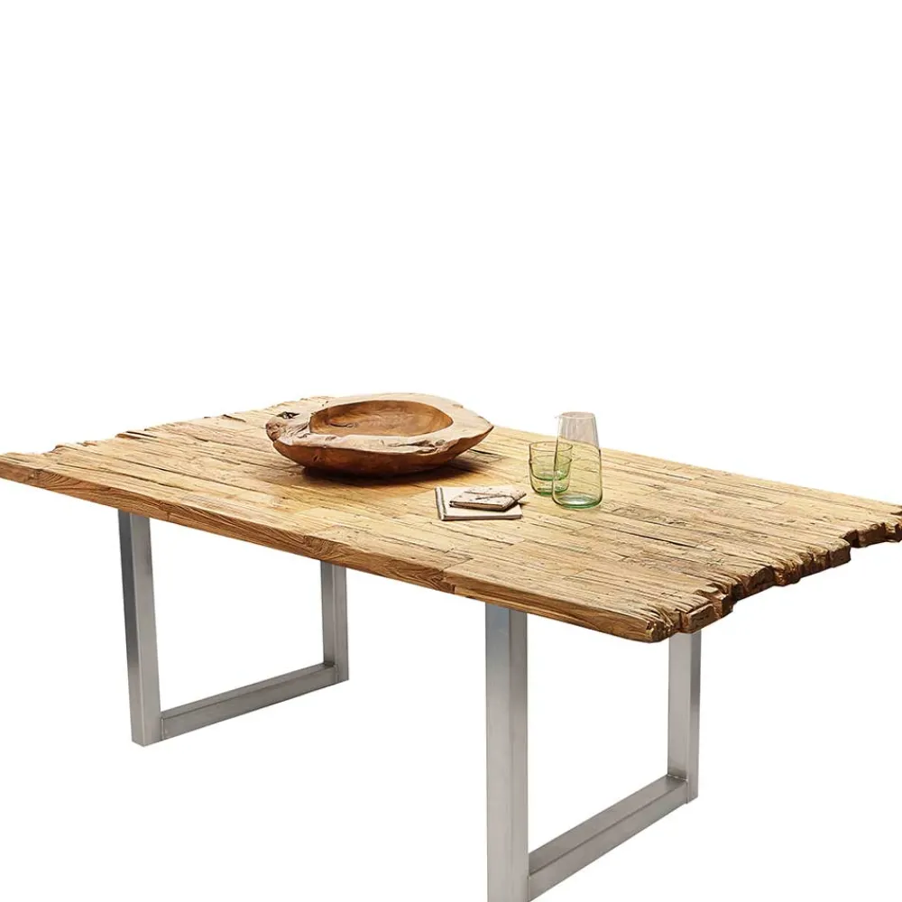Wohnen Designermöbel*Moderner Esstisch aus recyceltem Teakholz - Adison
