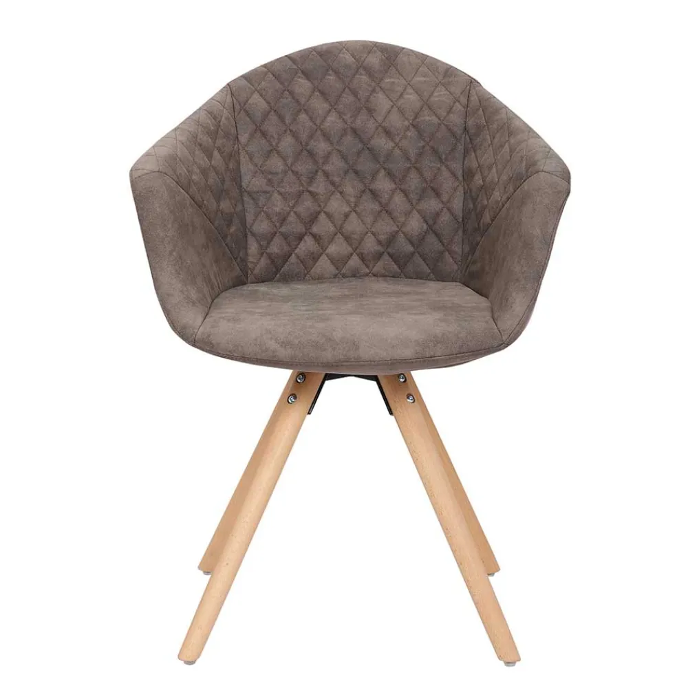 Wohnen Wohnzimmerstühle*Moderner Esstisch Sessel in Taupe - Gozos (2er Set)