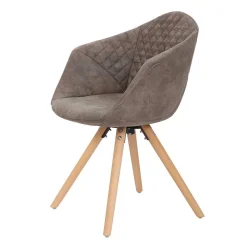 Wohnen Wohnzimmerstühle*Moderner Esstisch Sessel in Taupe - Gozos (2er Set)