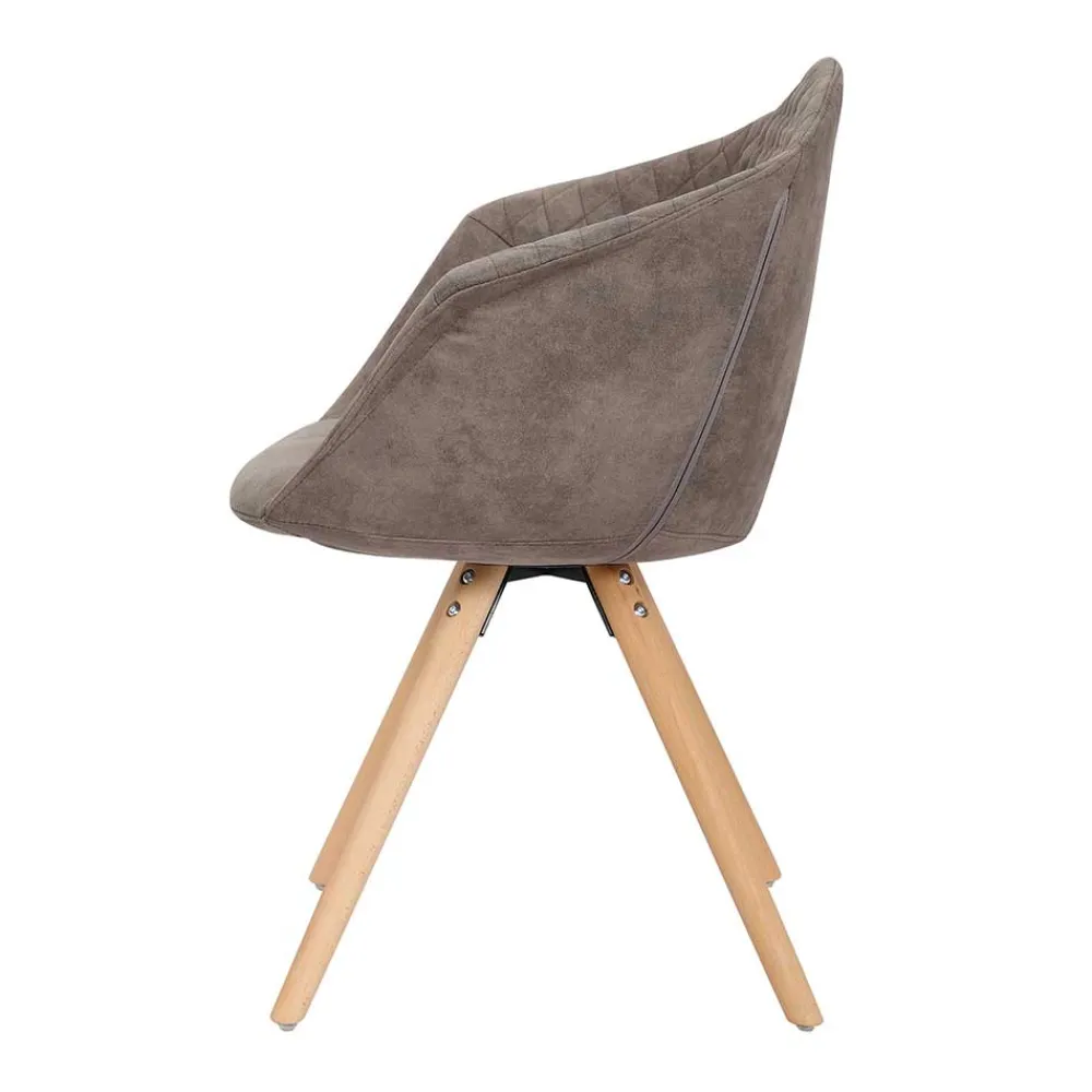 Wohnen Wohnzimmerstühle*Moderner Esstisch Sessel in Taupe - Gozos (2er Set)