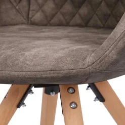 Wohnen Wohnzimmerstühle*Moderner Esstisch Sessel in Taupe - Gozos (2er Set)