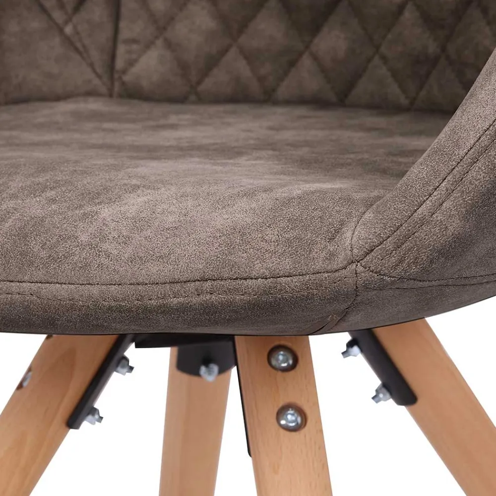 Wohnen Wohnzimmerstühle*Moderner Esstisch Sessel in Taupe - Gozos (2er Set)