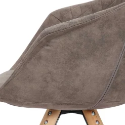 Wohnen Wohnzimmerstühle*Moderner Esstisch Sessel in Taupe - Gozos (2er Set)