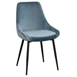 Wohnen Küchenstühle|Esszimmerstühle*Moderner Esstischstuhl in Blau Samt - Elisa (2er Set)