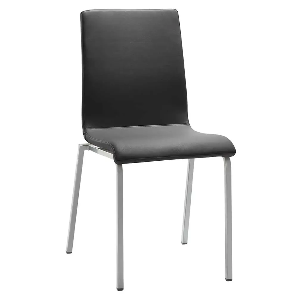 Wohnen Moderner Esszimmerstuhl in Dunkelgrau Microfaser - Termi