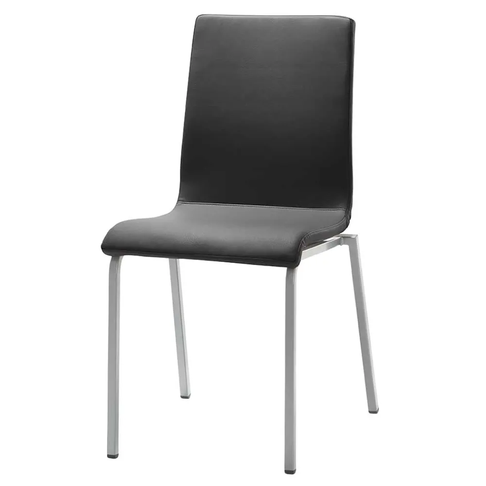 Wohnen Moderner Esszimmerstuhl in Dunkelgrau Microfaser - Termi